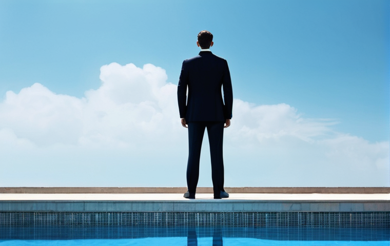 출구 전략의 실패 원인 분석 및 예방책 - **Prompt:** A meticulously dressed business professional, in a classic dark suit and tie, stands on ...