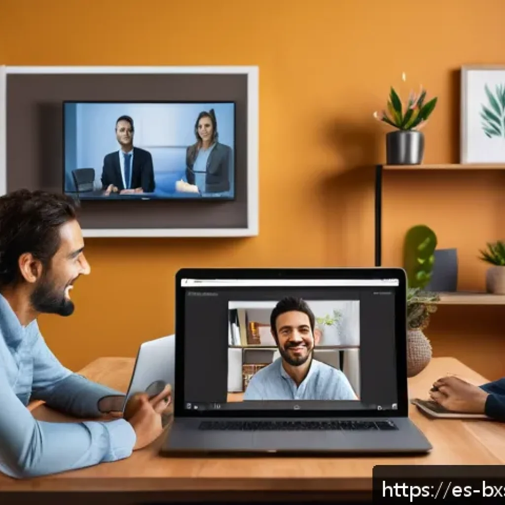 비즈니스 출구 전략을 위한 네트워킹 방법 - A professional virtual networking scene showing a diverse group of Spanish-speaking professionals en...