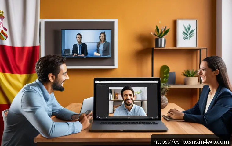 비즈니스 출구 전략을 위한 네트워킹 방법 - A professional virtual networking scene showing a diverse group of Spanish-speaking professionals en...
